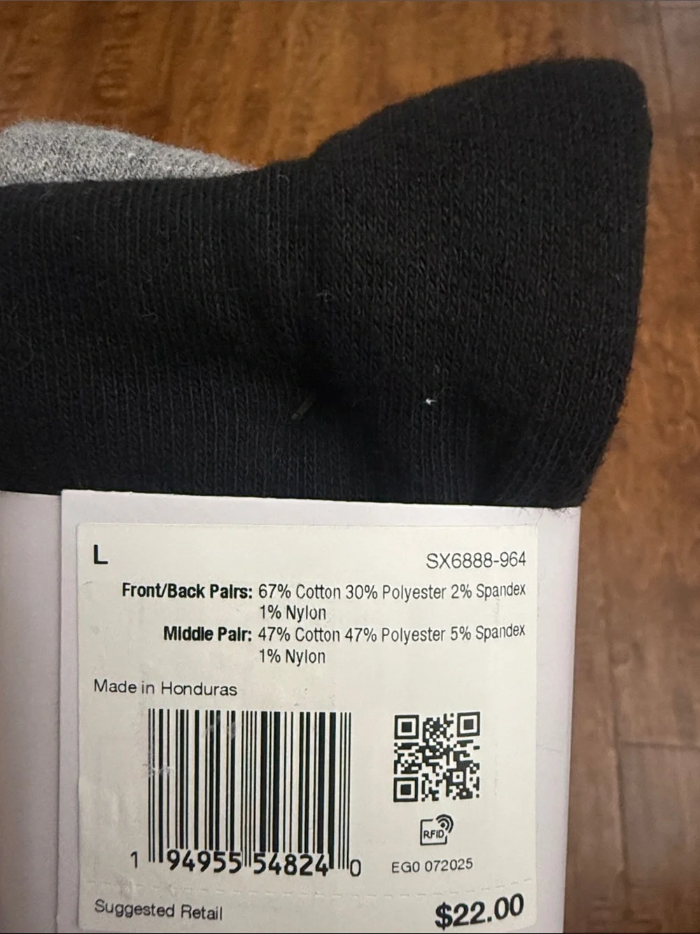 Nike White Grey Black Crew Athletic Socks